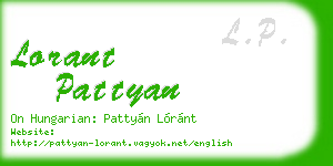 lorant pattyan business card
