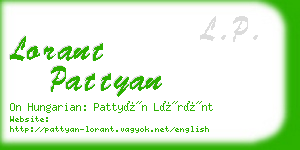 lorant pattyan business card